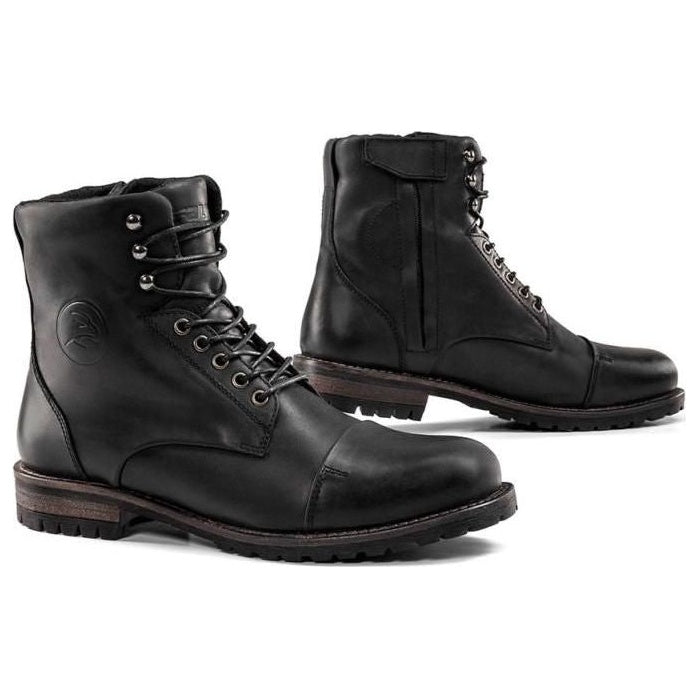 Falco Gordon Leather Boots Black – front and side views