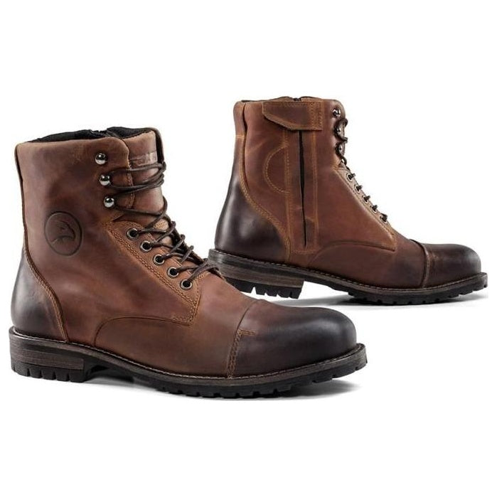Falco Gordon Leather Boots Brown – front and side views