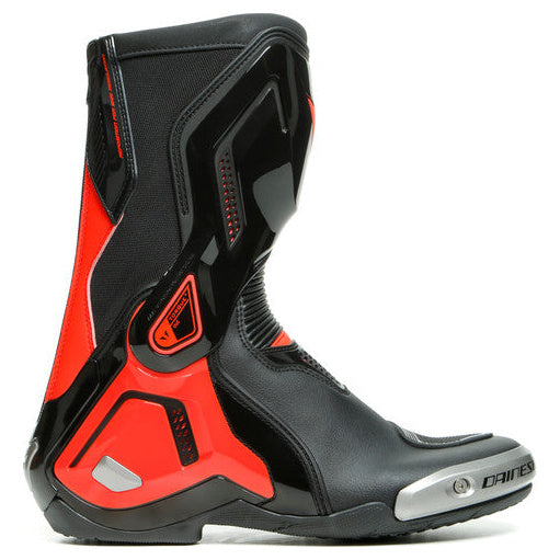 Dainese Torque 3 Out Boots Black / Fluo Red, single boot three-quarter view