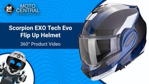 Scorpion EXO-Tech Evo Team Flip-Up Helmet Blue / Black / White - FREE UK Shipping, FREE 365 Day Returns | Moto Central