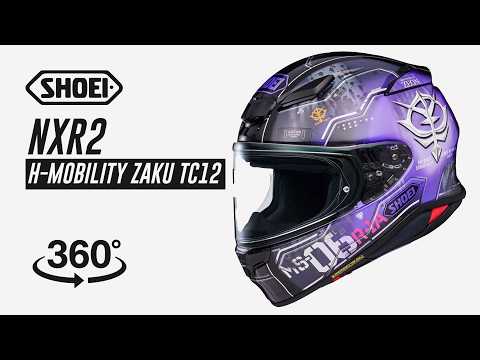 Shoei NXR2 MS-06R-1A Black Tri-Star's Zaku II H-MOB TC12 Purple - FREE