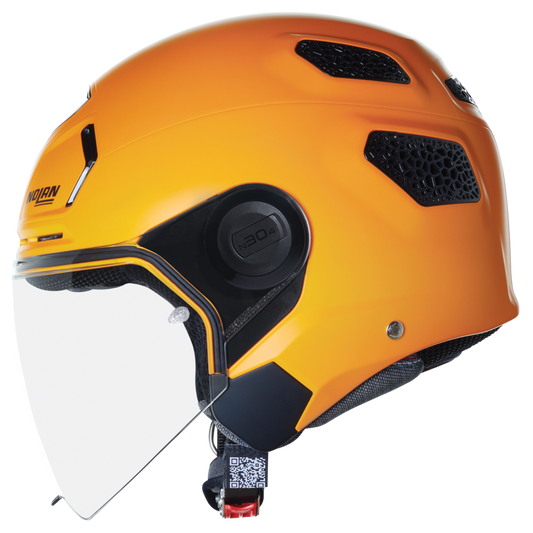 Nolan N30-4 T Classico Orange open-face motorcycle helmet, left side view