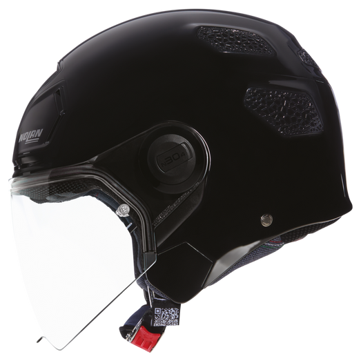 Nolan N30-4 T Classico Matt Black open-face motorcycle helmet, left side view