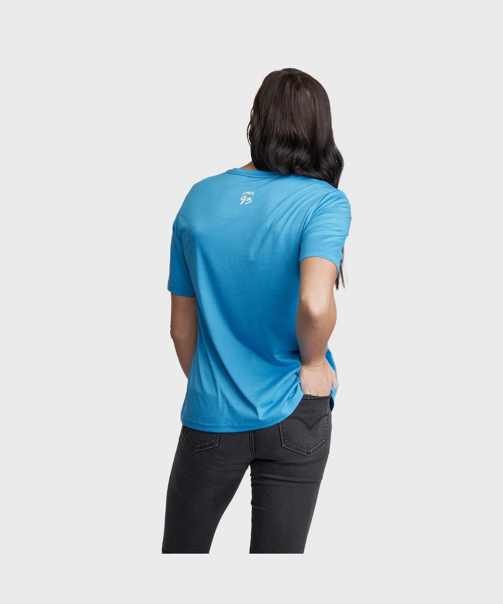 Race Face Classic Logo Short Sleeves Ladies Cycle T-Shirt Royale Blue - FREE UK Shipping, FREE 365 Day Returns | Moto Central