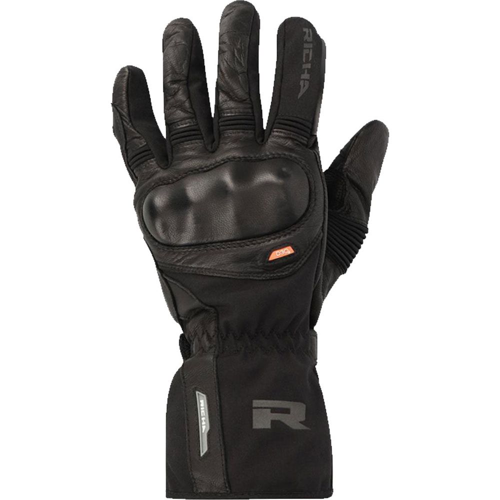 Richa Hypercane Gore-Tex Gloves Black, back-of-hand product view