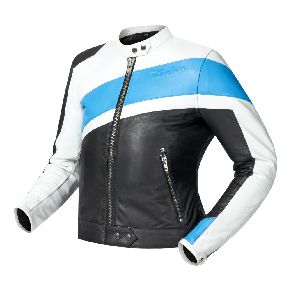 Richa Paige Leather Jacket White / Light Blue