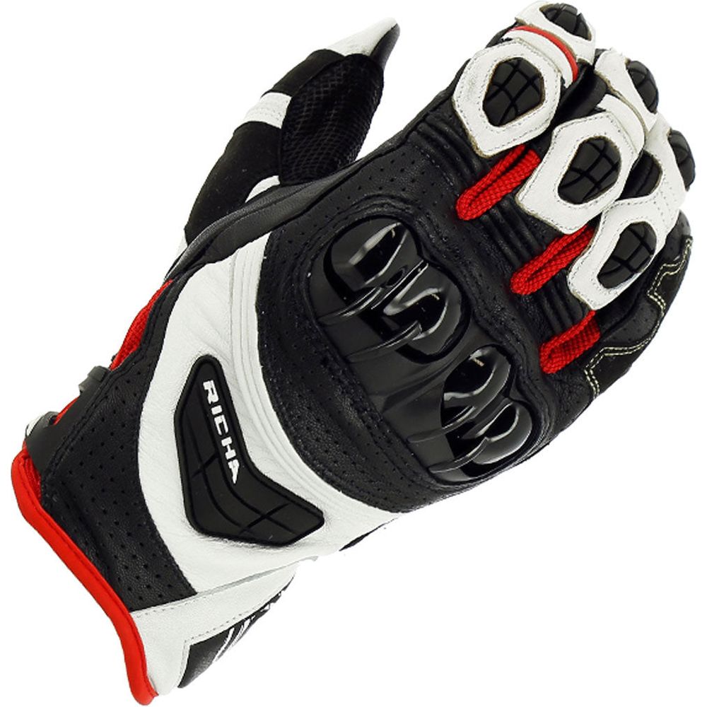 Richa Stealth Leather Gloves Black / White / Red