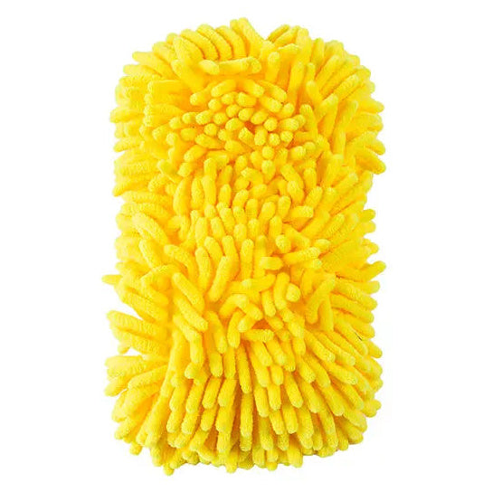 Riderr Microfibre Sponge Yellow, chenille cleaning side