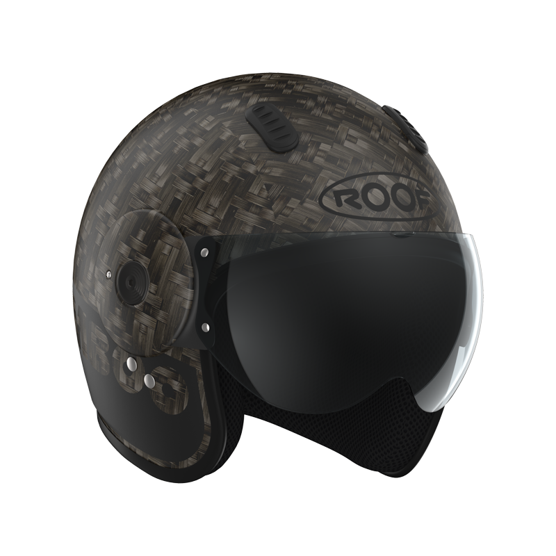Roof RO15 Bamboo Matt Black helmet, front-right view