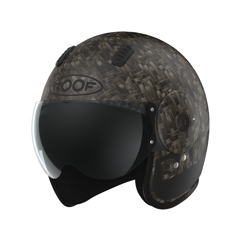 Roof RO15 Bamboo Matt Black helmet, front-left view