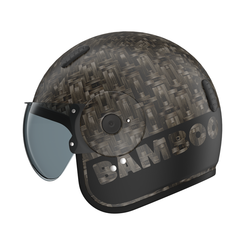 Roof RO15 Bamboo Matt Black helmet, left-side view
