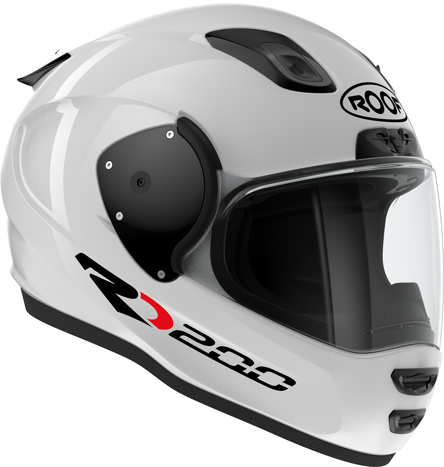 Roof RO200 Pearl White front-right three-quarter view