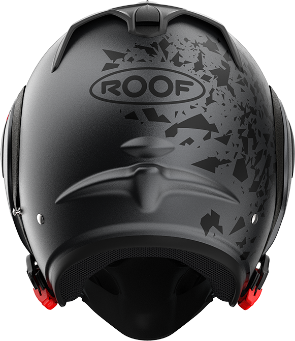 Roof RO5 Boxer Alpha Blackstar Matt Graphite rear view in full-face configuration