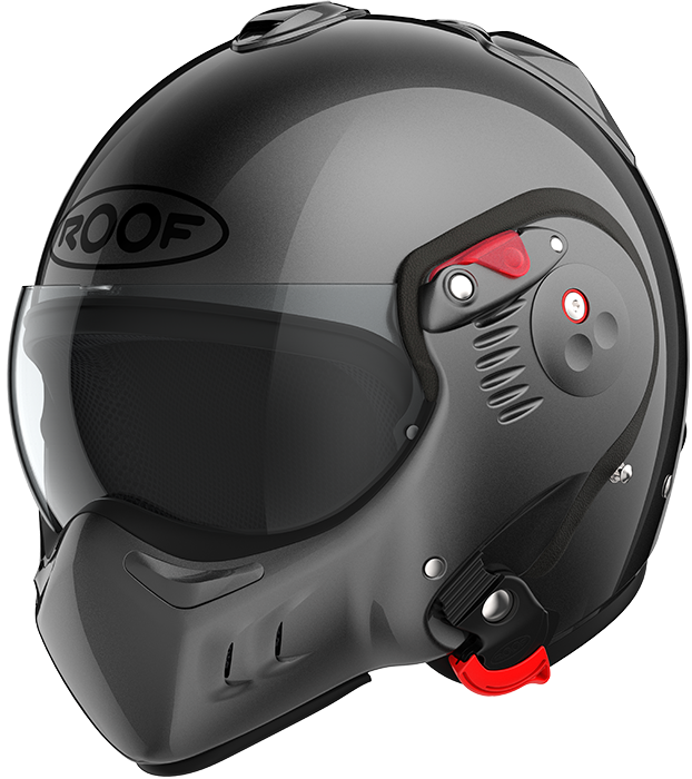 Roof RO5 Boxer Alpha Metal front-left three-quarter view in full-face configuration