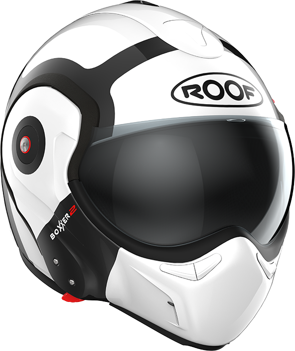 Roof RO9 Boxxer 2 Bond Black / White front-right three-quarter full-face view