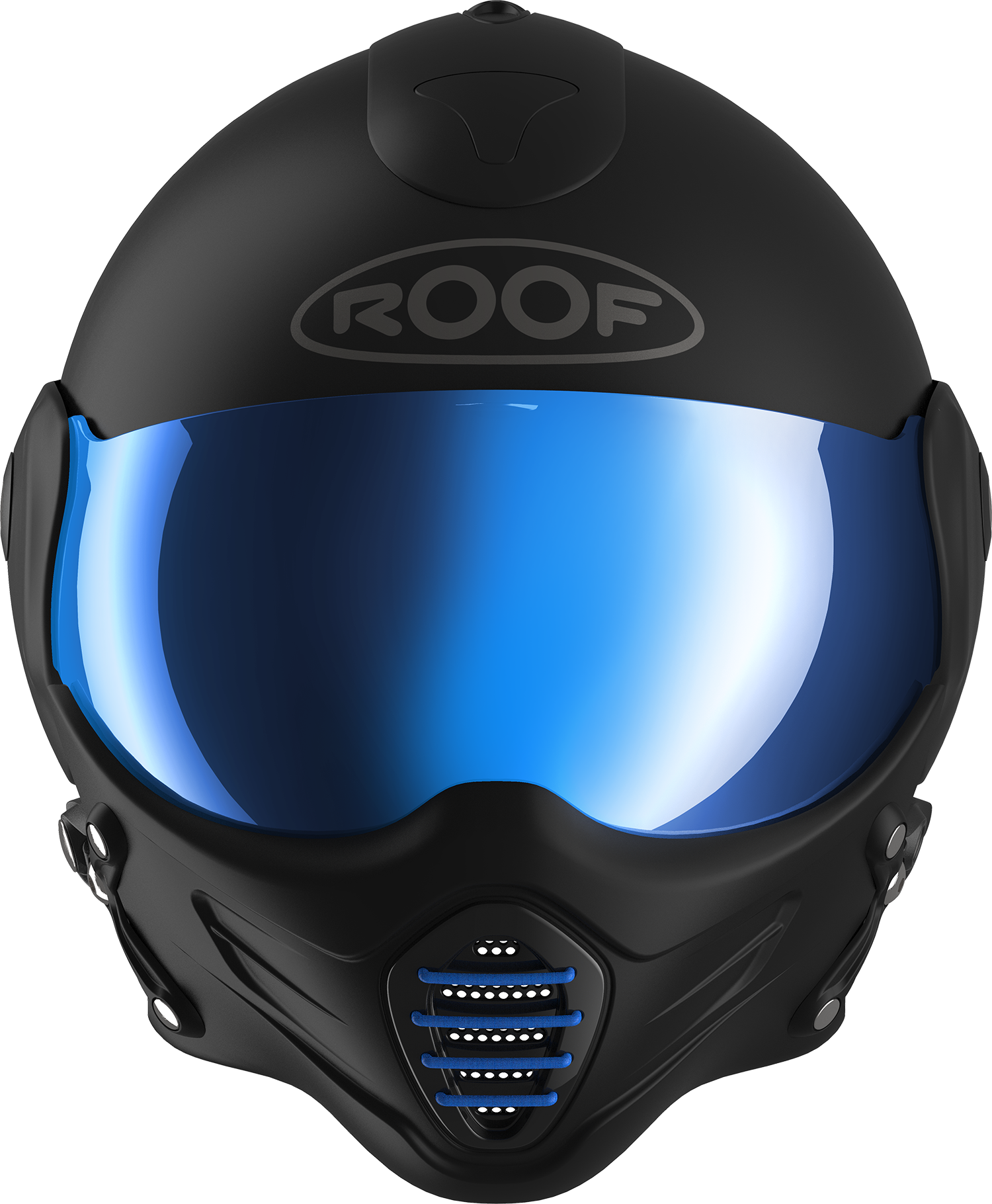 Roof RO9 Roadster Iron Matt Black / Blue FREE UK Delivery, FREE 365 Day Returns | Moto Central