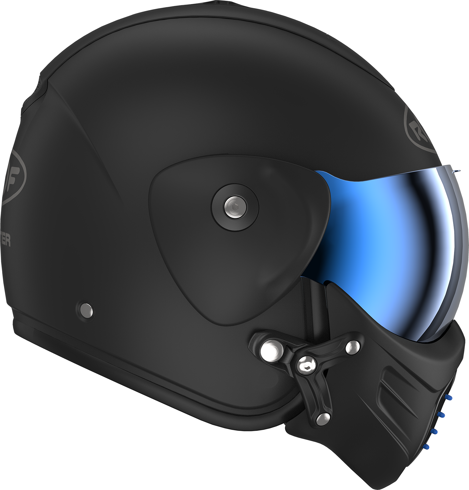 Roof RO9 Roadster Iron Matt Black / Blue FREE UK Delivery, FREE 365 Day Returns | Moto Central