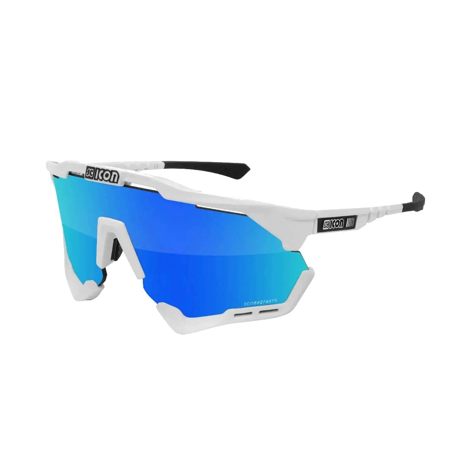 Scicon Sports Aeroshade XL Multimirror Sunglasses White / Blue - FREE UK Shipping, FREE 365 Day Returns | Moto Central