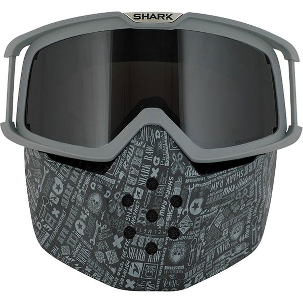 shark helmet goggles Shark Goggle & Mask Kit All Over Grey For Raw Helmets FREE UK Delivery