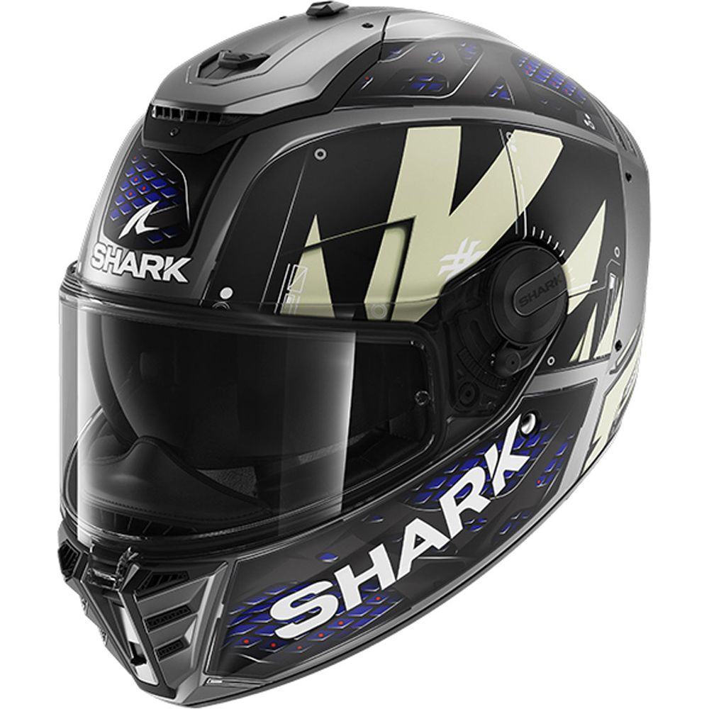 Shark Spartan RS Stingrey Matt Anthracite / Blue / Black
