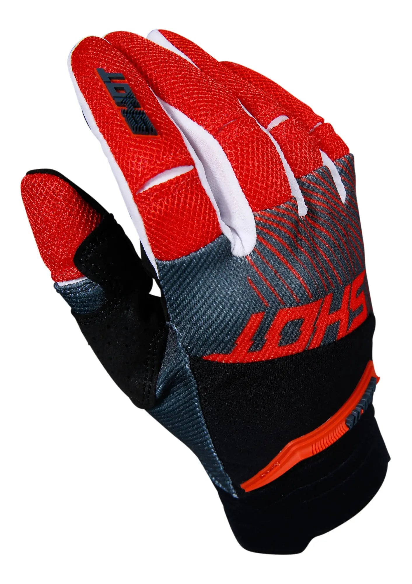 Shot Aerolite Optica Gloves Grey / Red - FREE UK Shipping, FREE 365 Day Returns | Moto Central