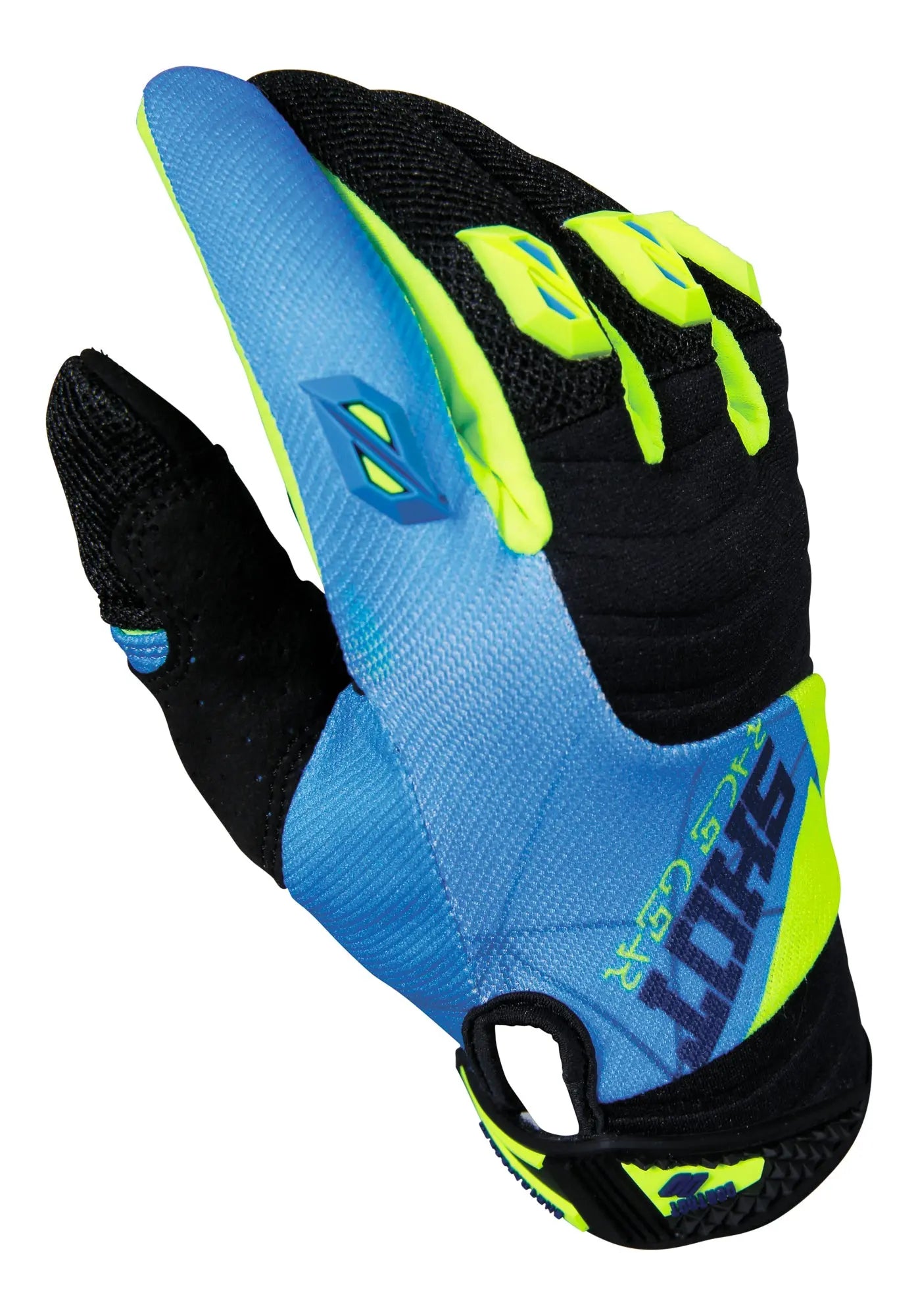 Shot Contact Gloves Infinite Blue / Neon Yellow - FREE UK Shipping, FREE 365 Day Returns | Moto Central