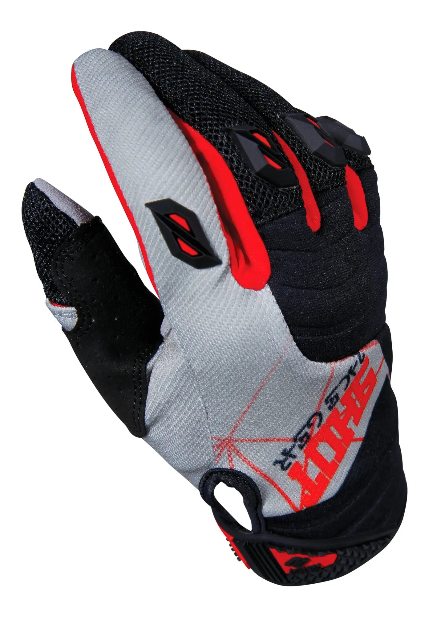 Shot Contact Gloves Infinite Grey / Red - FREE UK Shipping, FREE 365 Day Returns | Moto Central