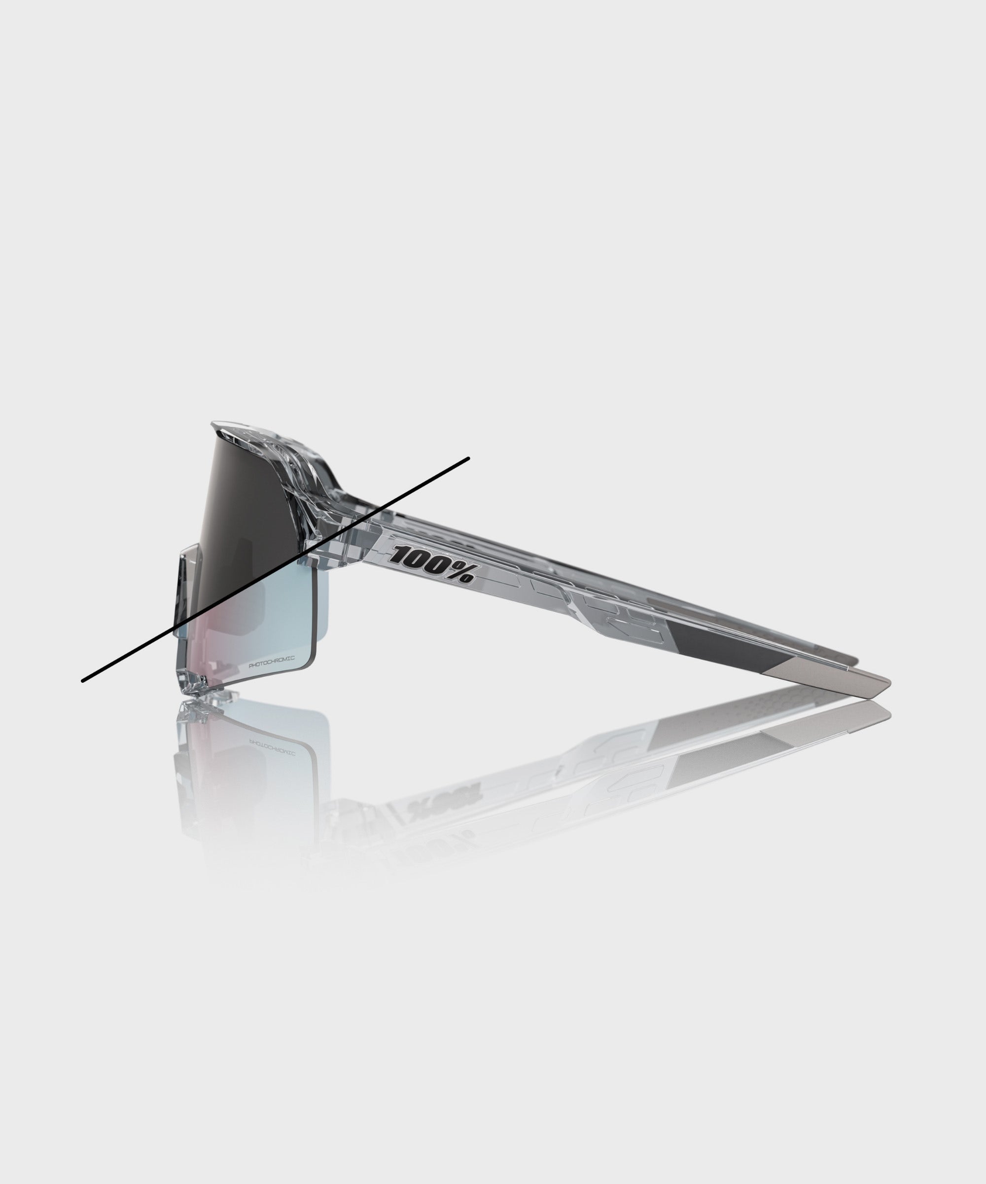100% S3 Glasses Translucent Grey / Rose Gold Mirror Photochromic Lens - FREE UK Shipping, FREE 365 Day Returns | Moto Central