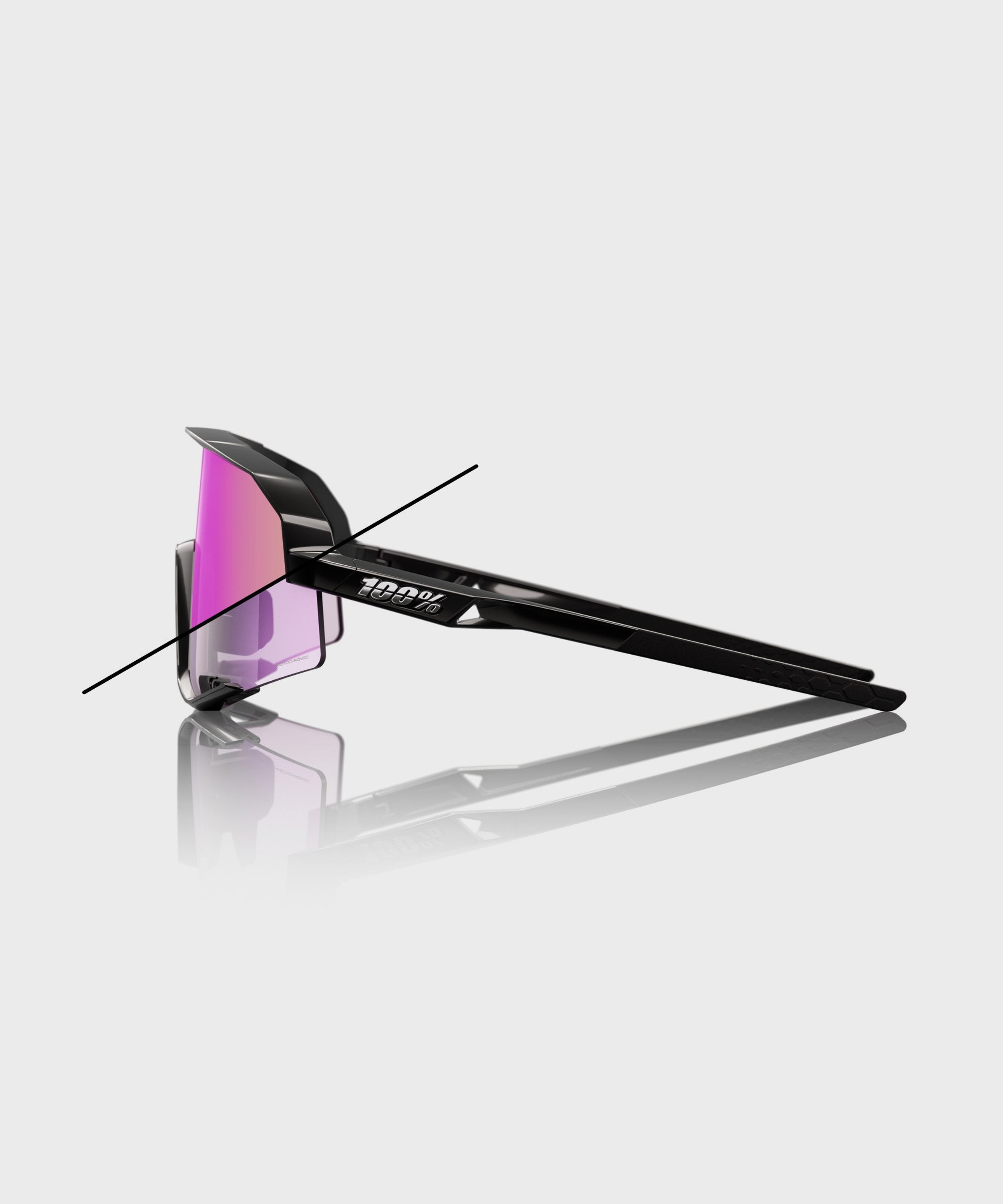 100% Slendale Glasses Gloss Black / Purple Flash Mirror Photochromic Lens - FREE UK Shipping, FREE 365 Day Returns | Moto Central