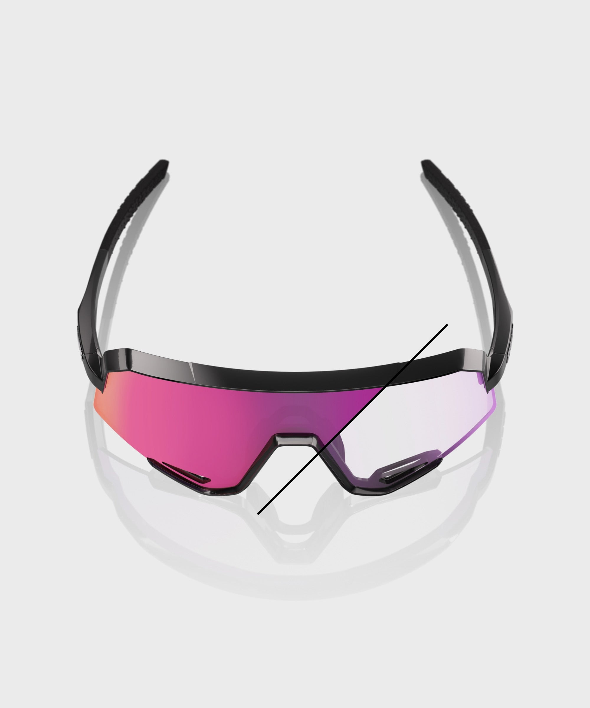 100% Slendale Glasses Gloss Black / Purple Flash Mirror Photochromic Lens - FREE UK Shipping, FREE 365 Day Returns | Moto Central