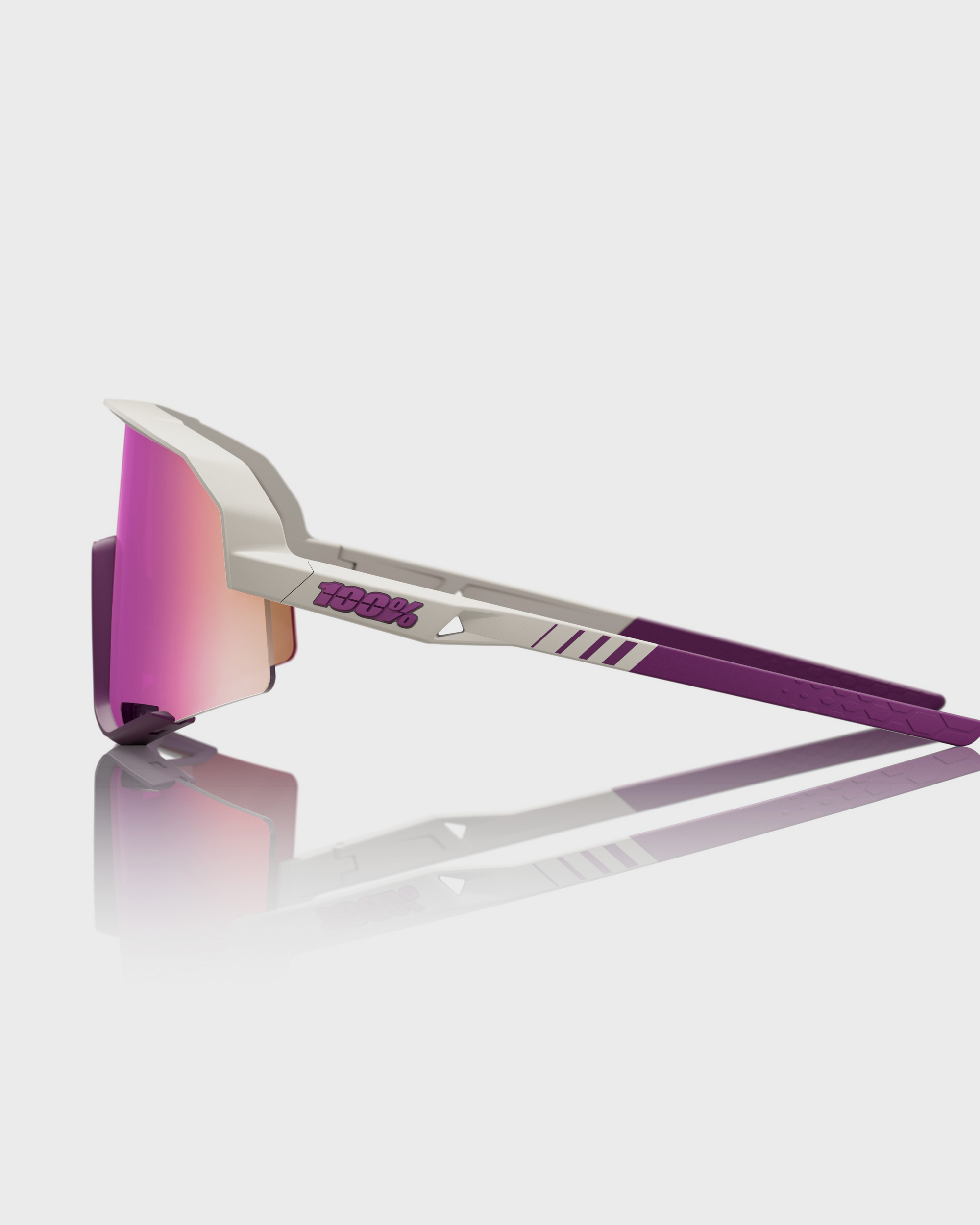 100% Slendale Glasses Matt Chalk / Purple Multilayer Mirror Lens - FREE UK Shipping, FREE 365 Day Returns | Moto Central