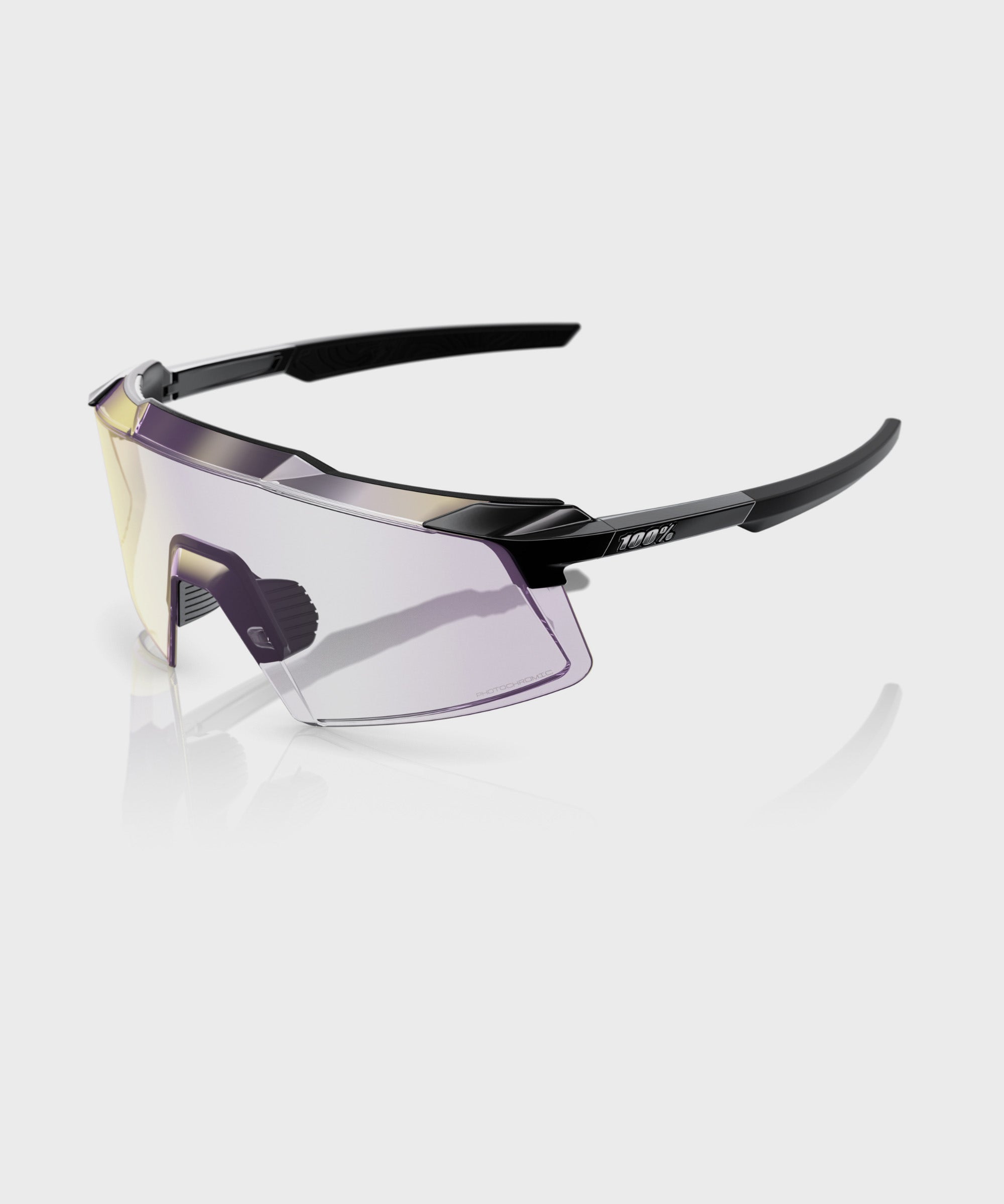 100% Aerocraft Glasses Gloss Black / Purple Mirror Photochromic Lens - FREE UK Shipping, FREE 365 Day Returns | Moto Central
