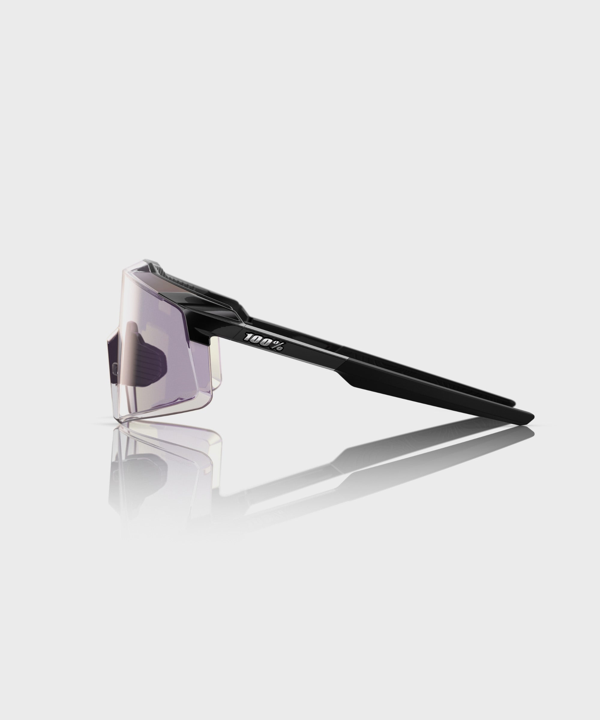 100% Aerocraft Glasses Gloss Black / Purple Mirror Photochromic Lens - FREE UK Shipping, FREE 365 Day Returns | Moto Central