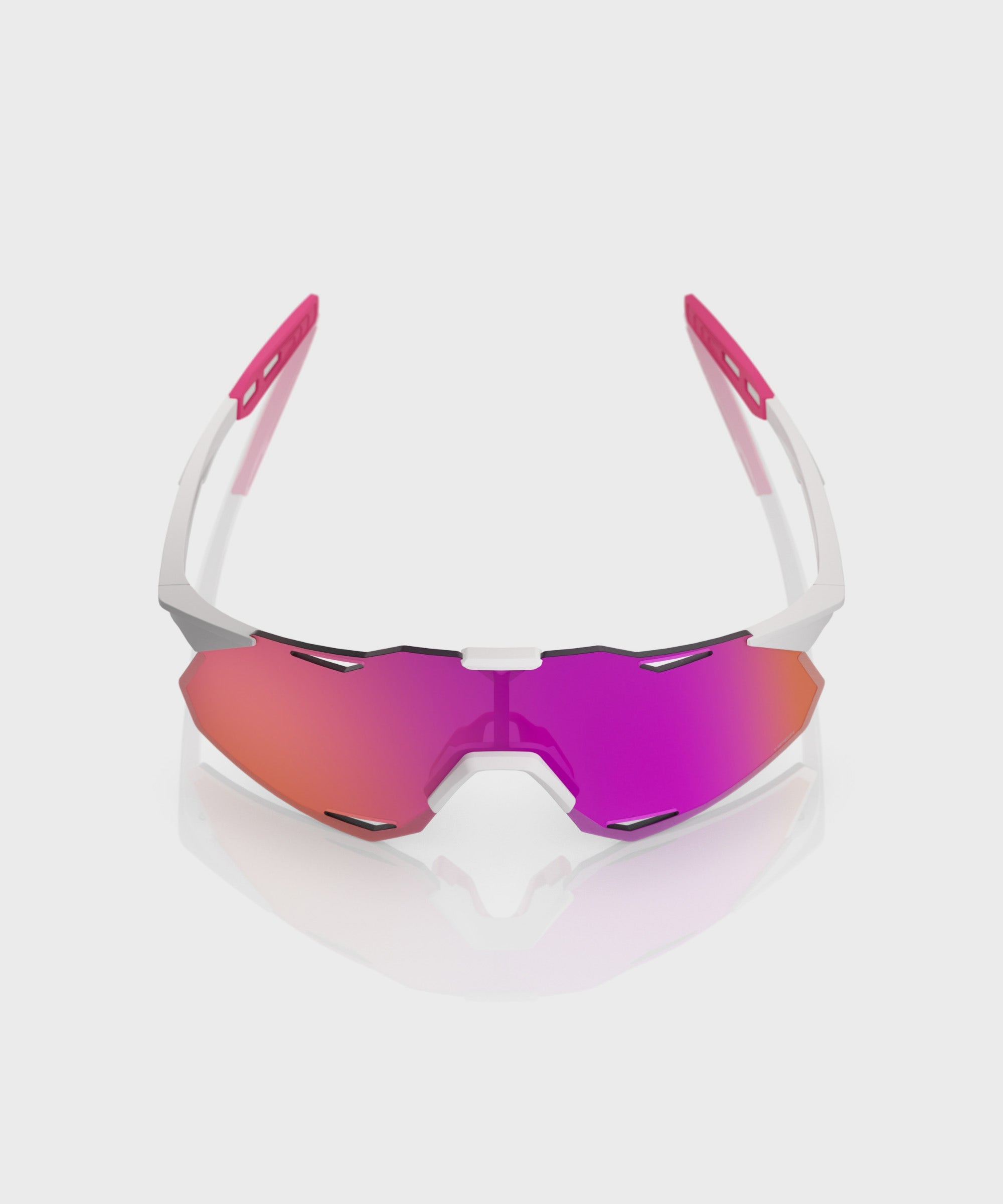 100% Hypercraft XS Glasses Matt White Pink / HiPER Vital Pink Mirror Lens - FREE UK Shipping, FREE 365 Day Returns | Moto Central
