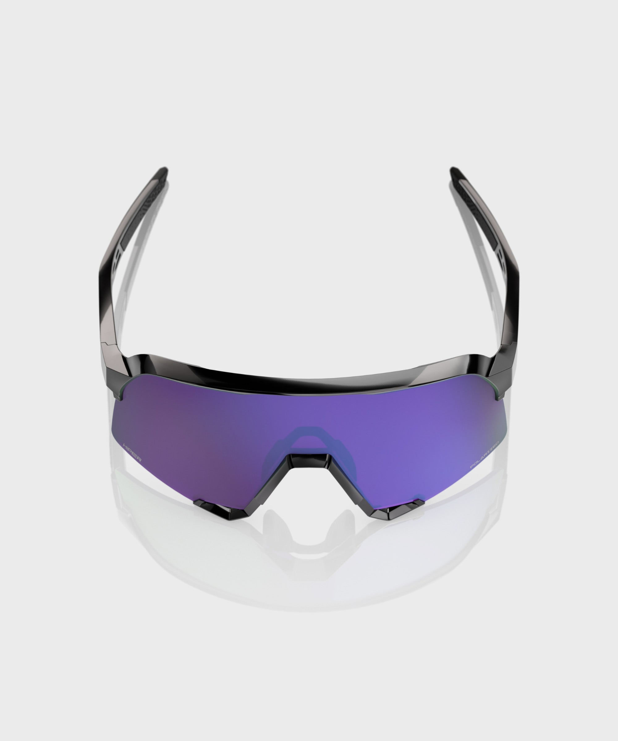 100% S3 Glasses Polished Black / HiPER Lavender Mirror Polarized Lens - FREE UK Shipping, FREE 365 Day Returns | Moto Central