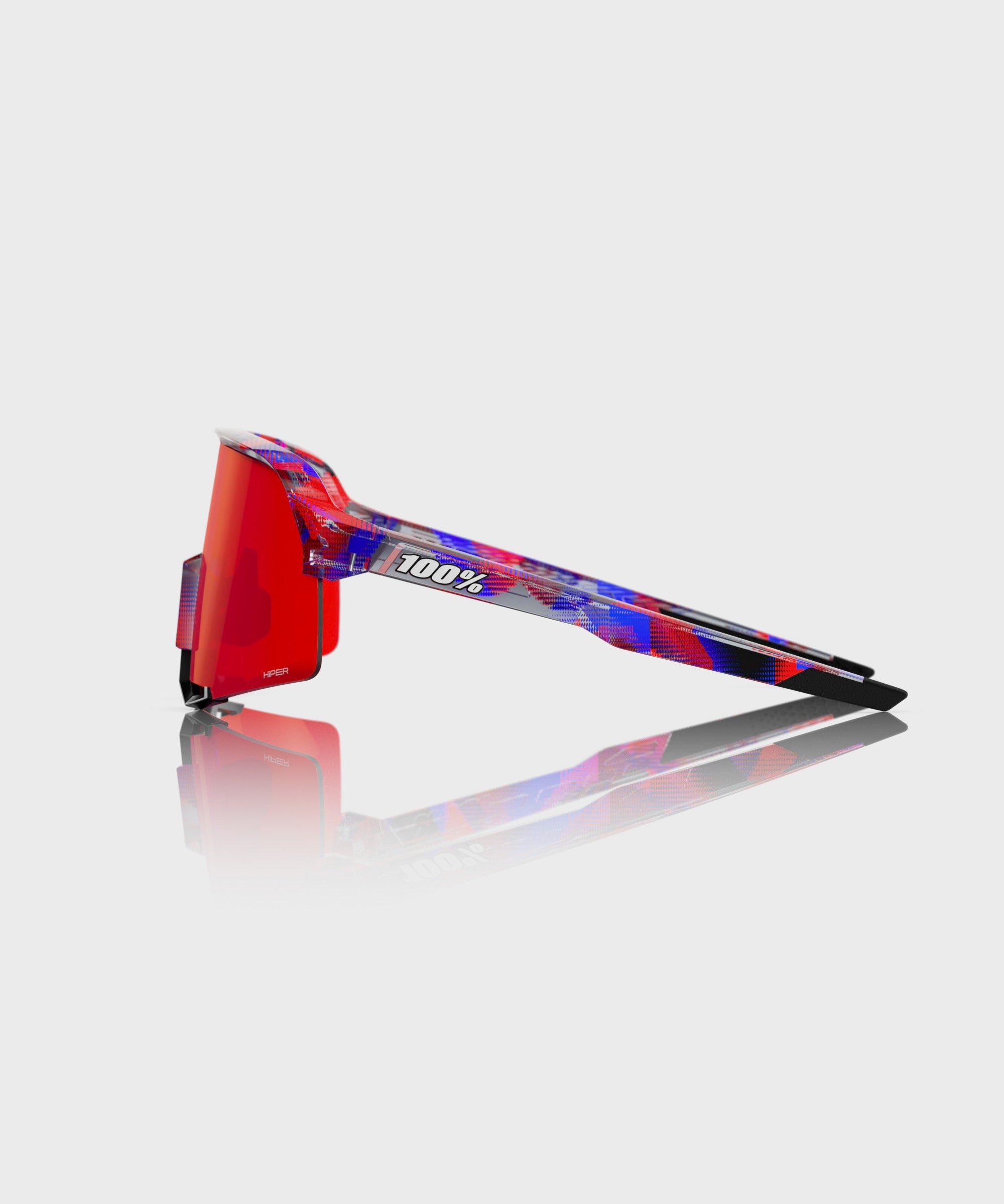 100% S3 FDJ Glasses Gloss Translucent Red / Blue / HiPER Fire Red Mirror Lens - FREE UK Shipping, FREE 365 Day Returns | Moto Central