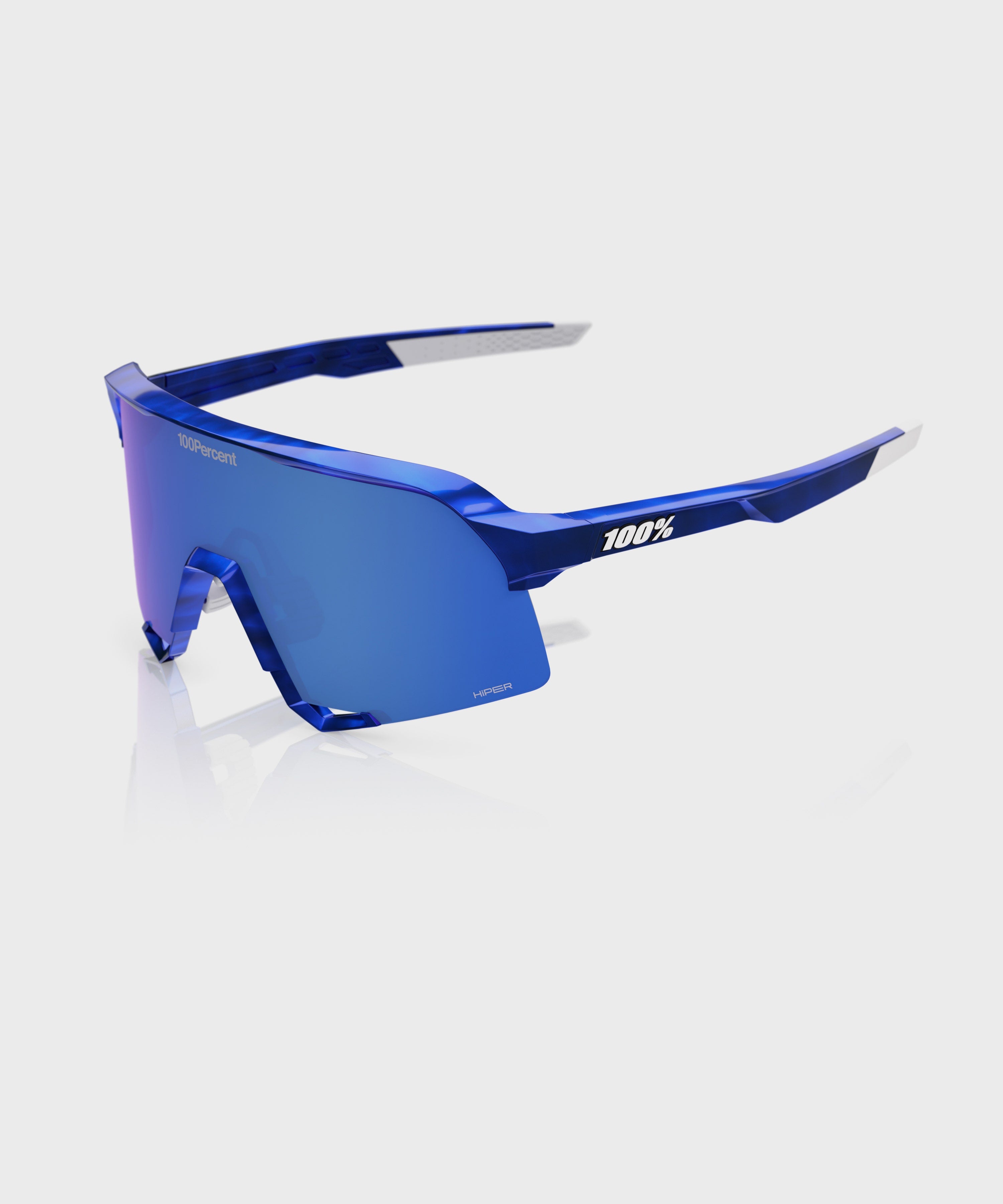 100% S3 RBH Glasses Gloss Blue Holographic / HiPER Royal Blue Mirror Lens - FREE UK Shipping, FREE 365 Day Returns | Moto Central