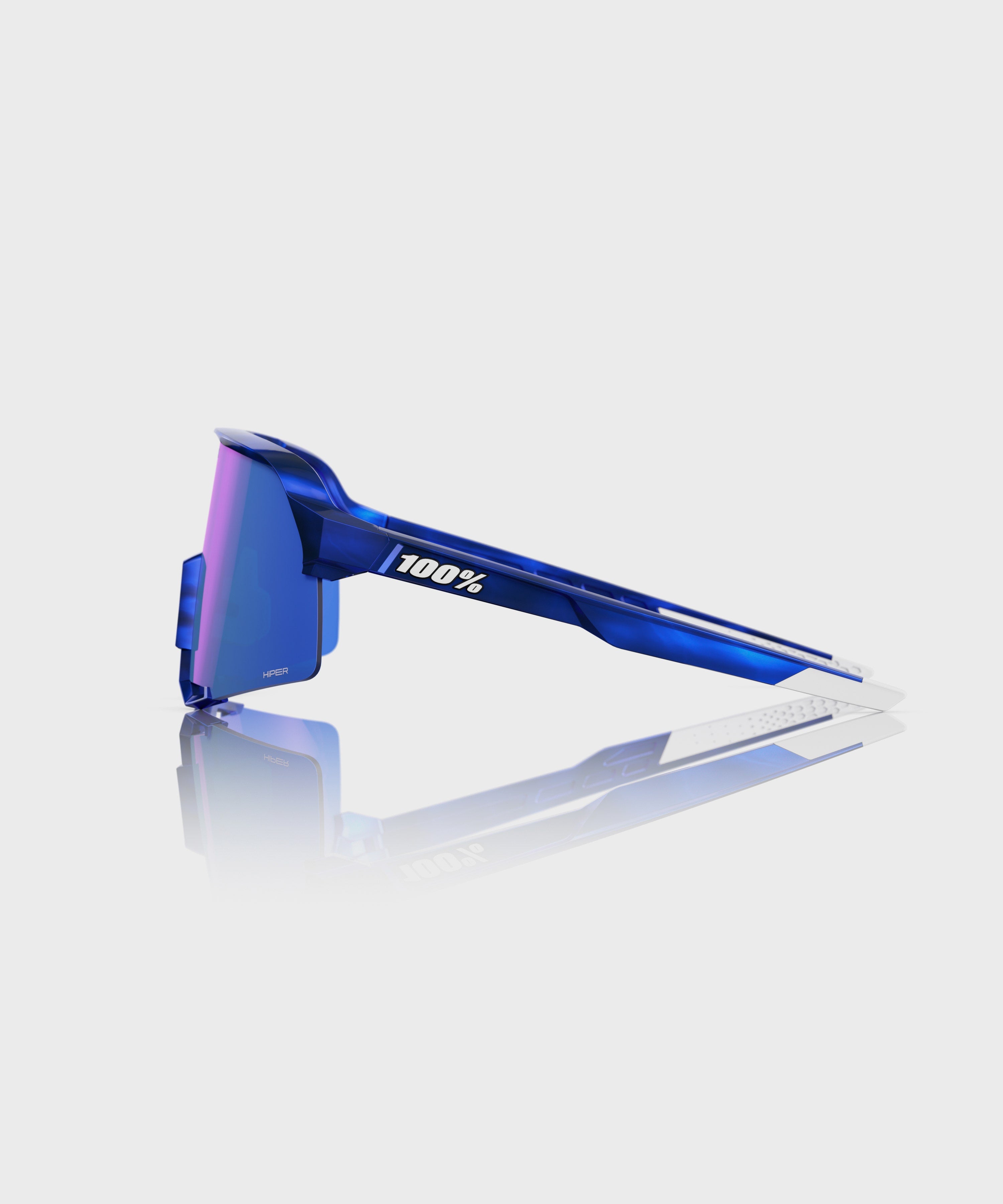 100% S3 RBH Glasses Gloss Blue Holographic / HiPER Royal Blue Mirror Lens - FREE UK Shipping, FREE 365 Day Returns | Moto Central