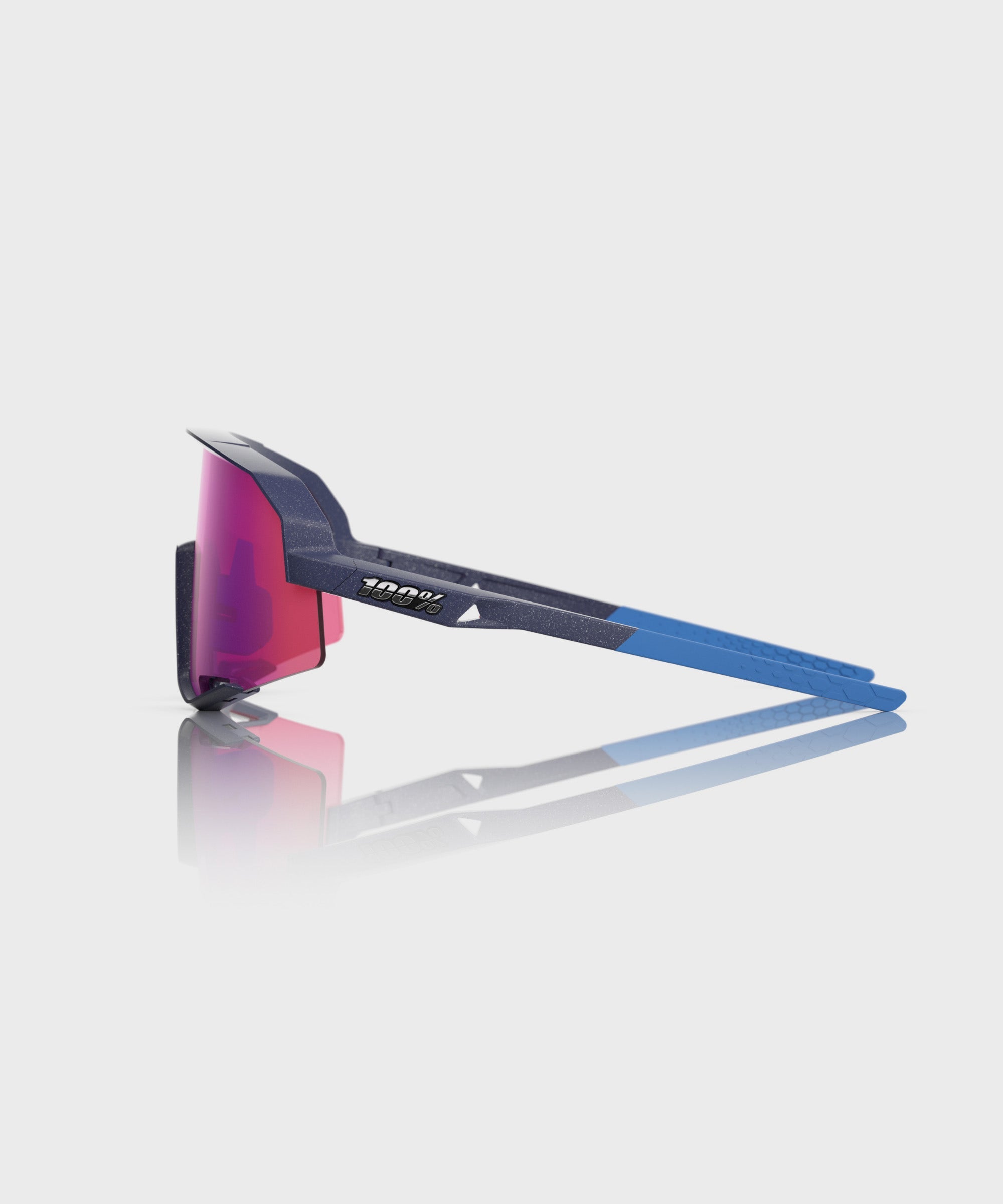 100% Slendale Glasses Satin Storm Metallic / Purple Mirror Lens - FREE UK Shipping, FREE 365 Day Returns | Moto Central