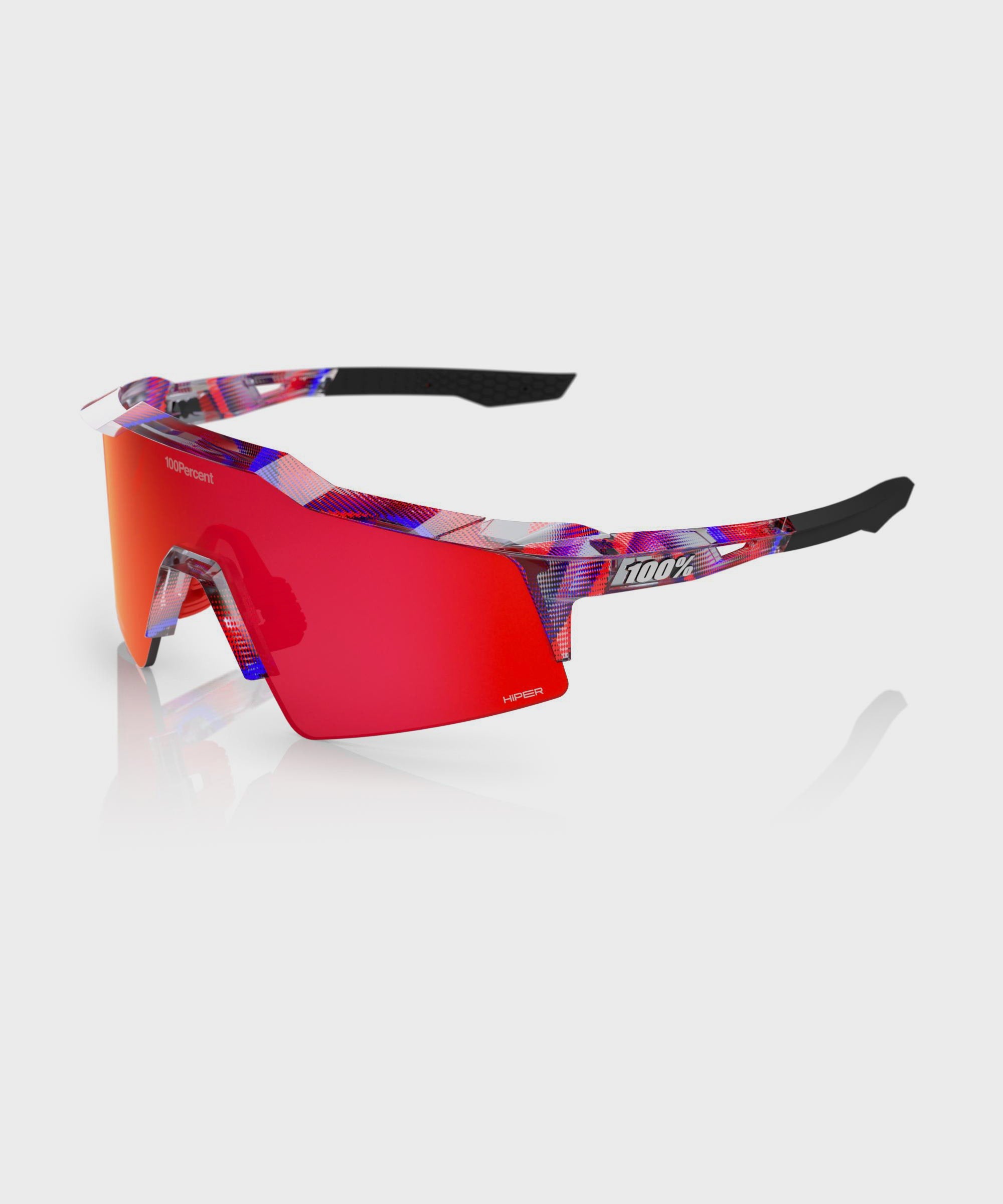 100% Speedcraft SL FDJ United Suez Glasses Gloss Translucent Red / Blue / HiPER Fire Red Mirror - FREE UK Shipping, FREE 365 Day Returns | Moto Central