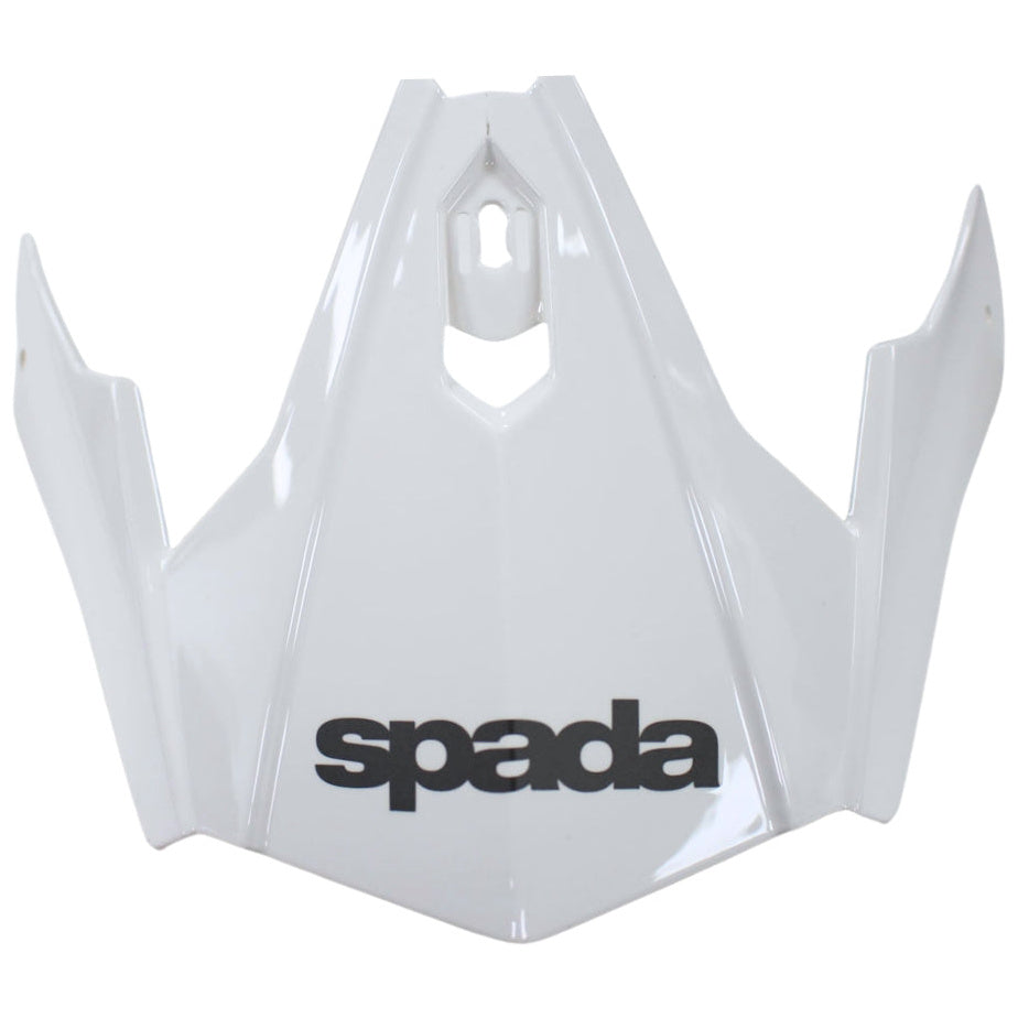 Spada Rock Peak White white helmet peak in top view on a white background