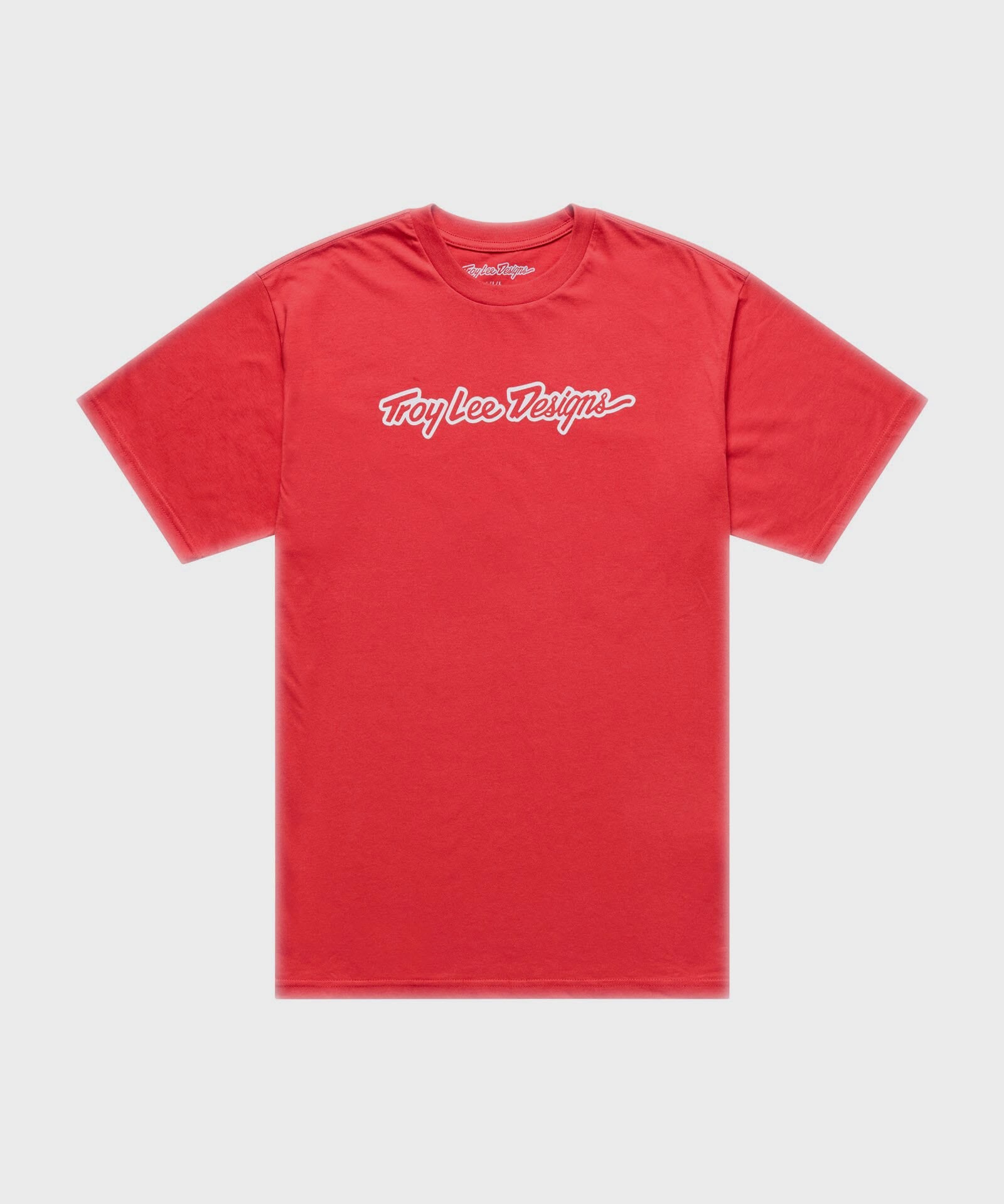 Troy Lee Designs Signature Cycle T-Shirt Scarlet Glo - FREE UK Shipping, FREE 365 Day Returns | Moto Central