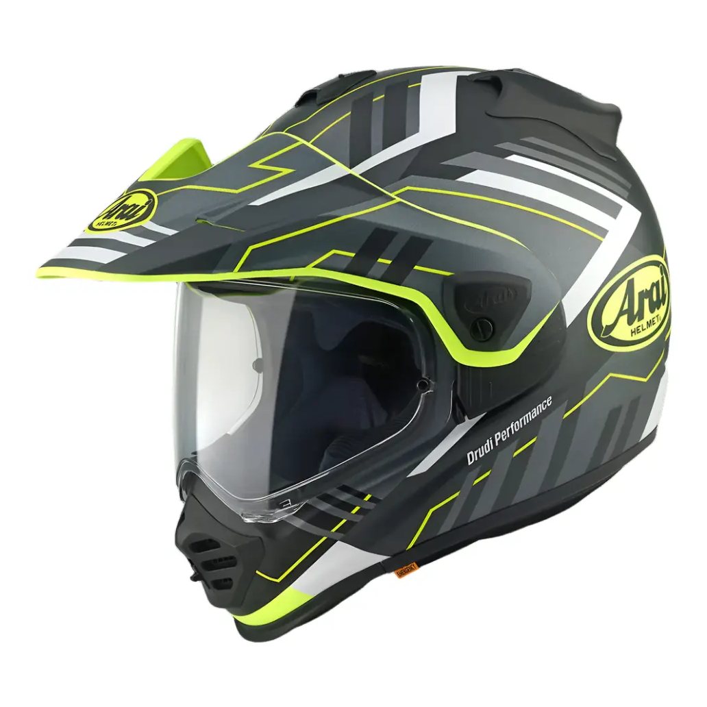 Arai Tour-X5 MX Trail Yellow / Grey / Black – front-left view