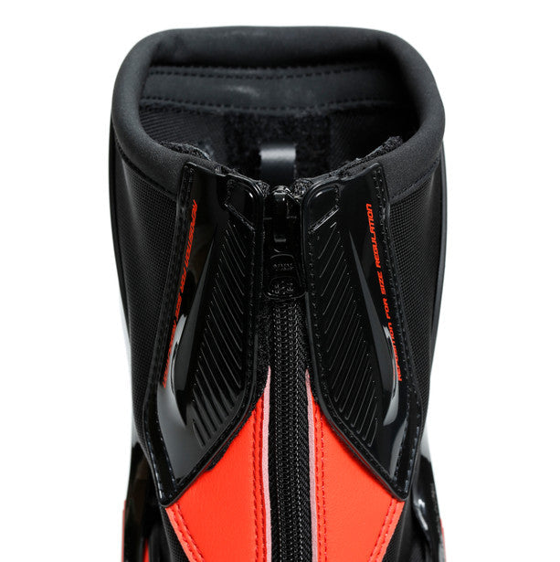 Dainese Torque 3 Out Boots Black / Fluo Red, rear zip detail