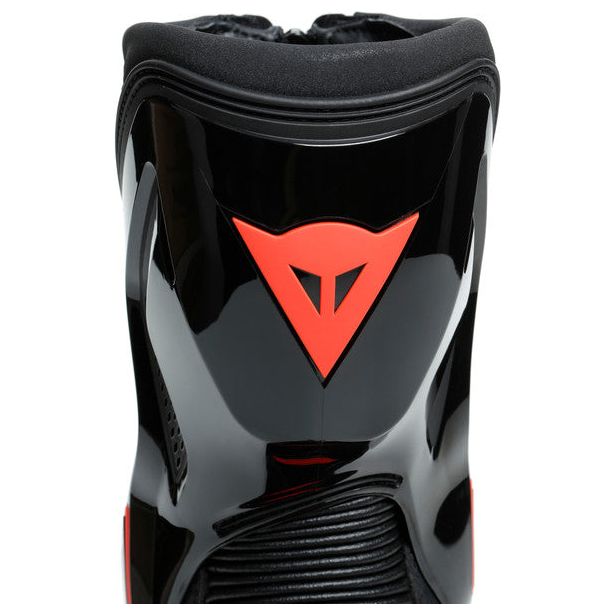 Dainese Torque 3 Out Boots Black / Fluo Red, shin logo detail