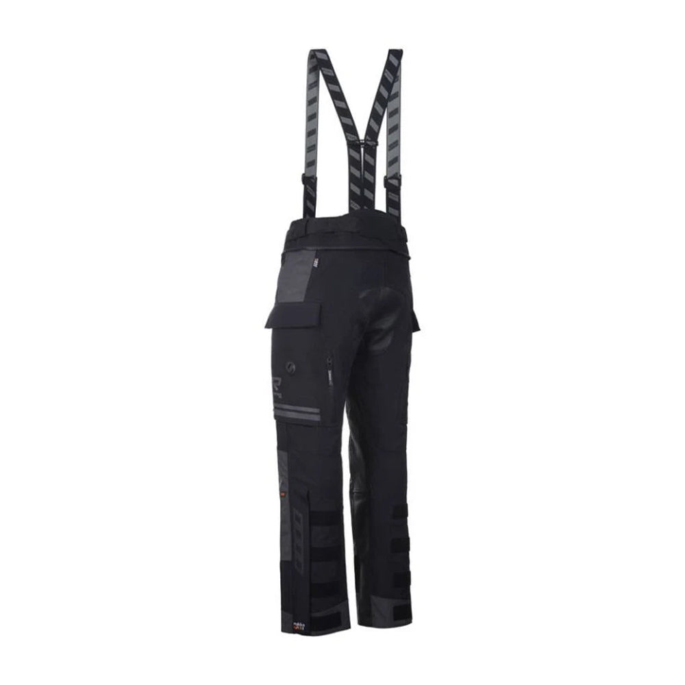 Rukka Explore-R 2.0 Textile Trouser Black, rear view with braces on white background
