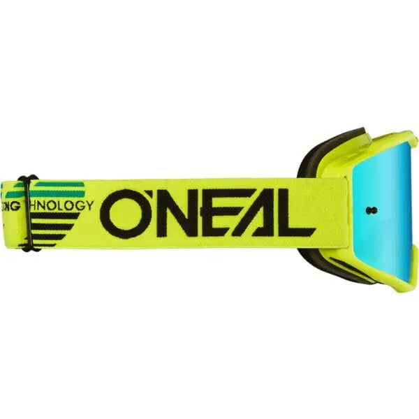 O'Neal B-10 Solid Cycling Goggle Neon Yellow / Radium Blue - FREE UK Shipping, FREE 365 Day Returns | Moto Central