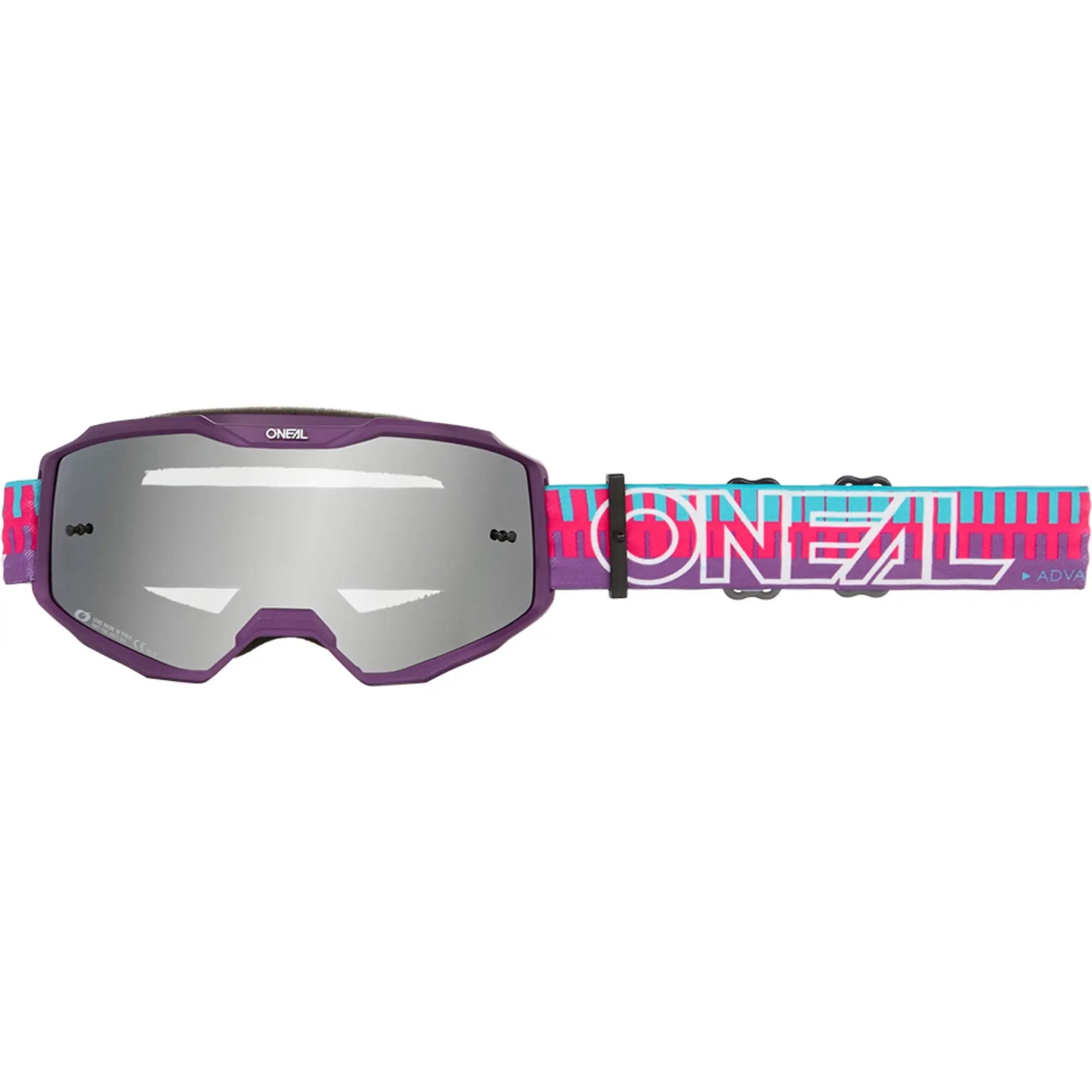 O'Neal B-10 Striped Cycling Goggle Pink / Purple - Clear - FREE UK Shipping, FREE 365 Day Returns | Moto Central