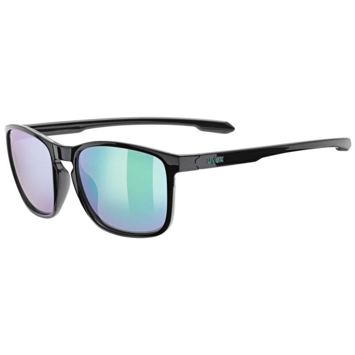 Uvex LGL 52 Sunglasses Matt Black With Mirror Green Lenses