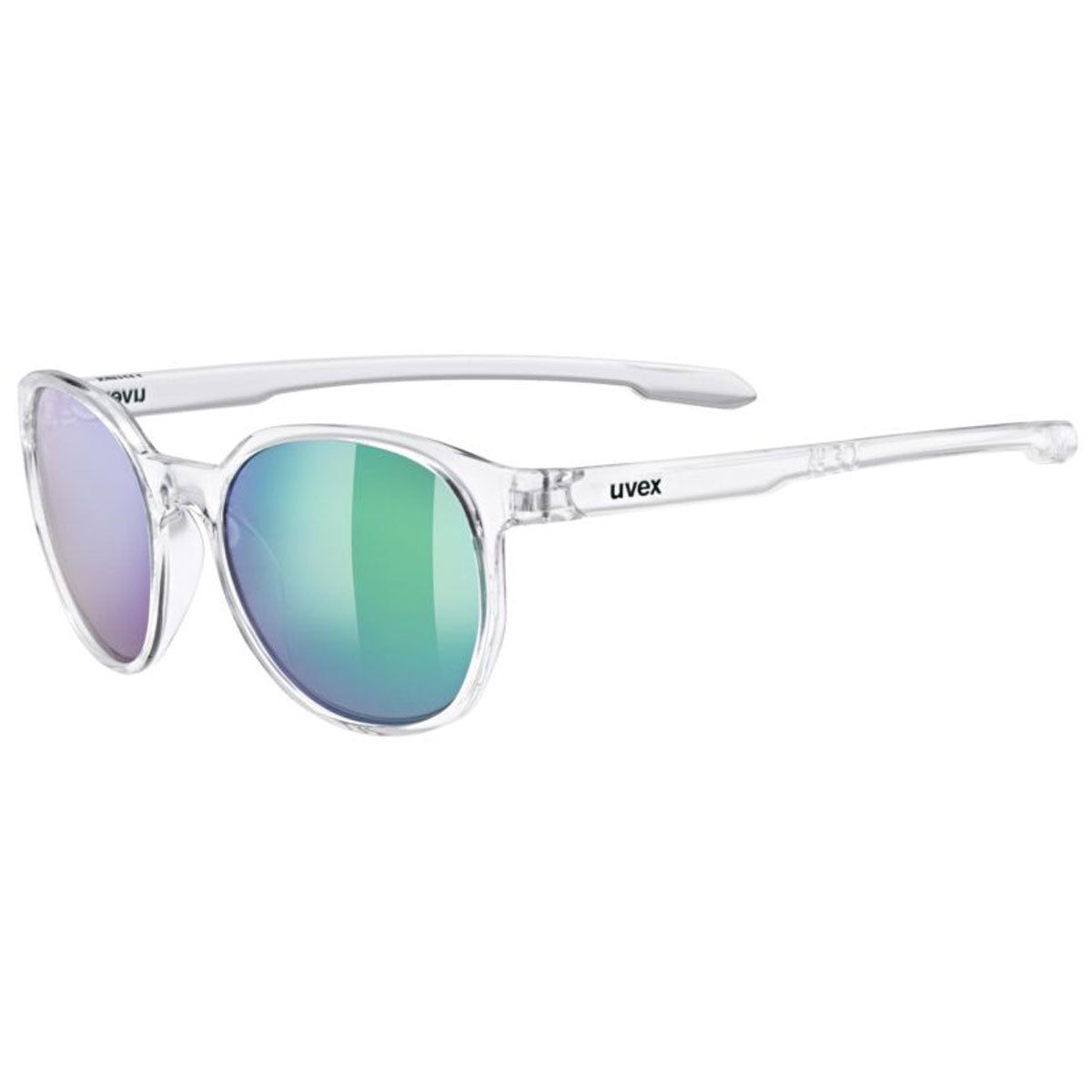 Uvex LGL 54 Sunglasses Clear With Mirror Green Lenses